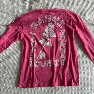Ganni pink long sleeve tee